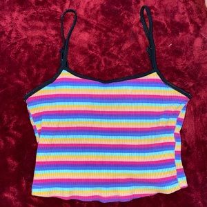 Colorful Striped Cropped Cami